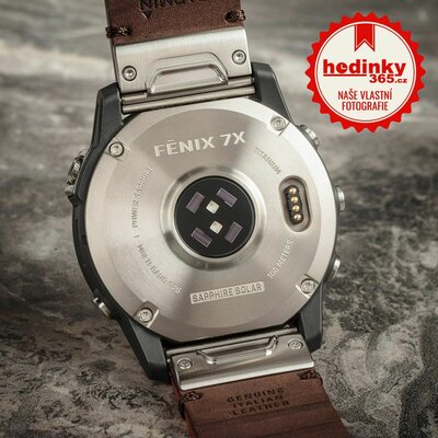 Garmin Fenix 7X Sapphire Solar Titanium / Brown Leather Band (Premium) (+ náhradní řemínek)