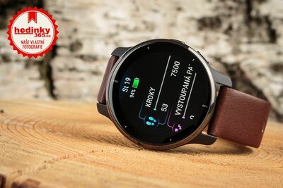 Garmin Venu 2 Plus Slate / Brown Leather Band (Premium) (+ náhradní řemínek)