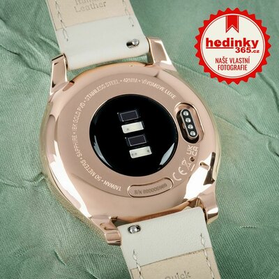 Garmin Vivomove 3 Luxe,18K Rose Gold / Light Sand Italian Leather Band (Premium)