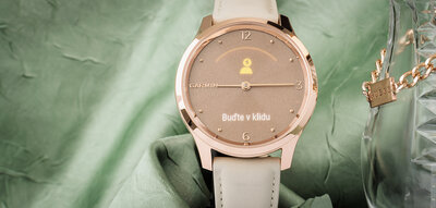 Garmin Vivomove 3 Luxe,18K Rose Gold / Light Sand Italian Leather Band (Premium)