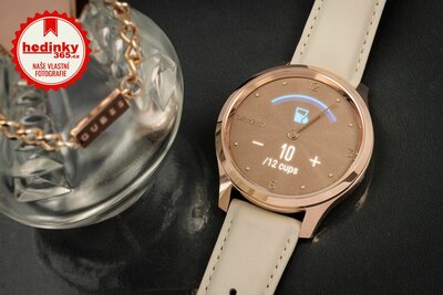 Garmin Vivomove 3 Luxe,18K Rose Gold / Light Sand Italian Leather Band (Premium)