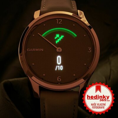 Garmin Vivomove 3 Luxe,18K Rose Gold / Light Sand Italian Leather Band (Premium)