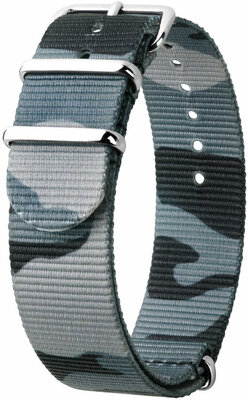 Nylonový řemínek Hirsch Rush L 40406038-2, maskáčový/modrý, maskáčový, délka L, Quick Release