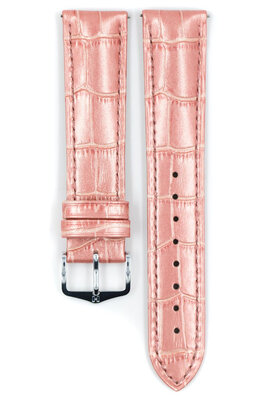 Kožený řemínek Hirsch Duke Metallic M 01027122-2, růžový, teletina, délka M, Quick Release