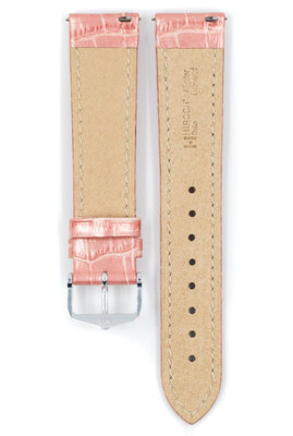 Kožený řemínek Hirsch Duke Metallic M 01027122-2, růžový, teletina, délka M, Quick Release