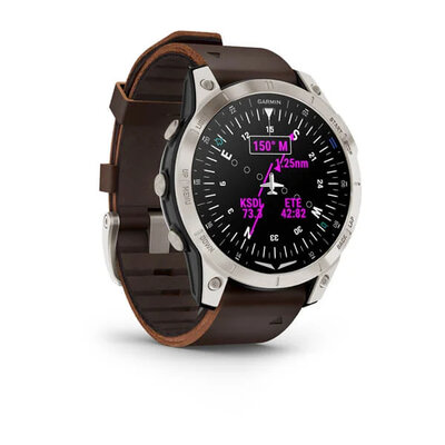 Garmin D2 Mach 1 (Premium), Oxford Brown Leather Band (+ náhradní řemínek)
