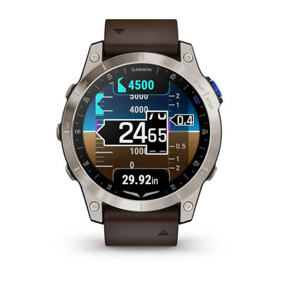 Garmin D2 Mach 1 (Premium), Oxford Brown Leather Band (+ náhradní řemínek)