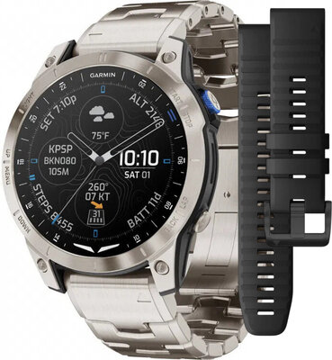 Garmin D2 Mach 1, Vented Titanium Bracelet (+ náhradní řemínek)