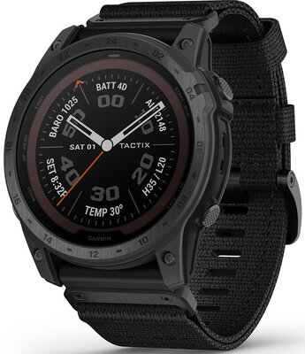 Garmin Tactix 7 PRO Solar Sapphire Black Nylon Band (+ náhradní silikonový řemínek)