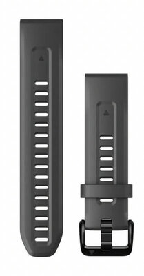 Řemínek Garmin QuickFit 20mm, silikonový, grafitově šedý, černá přezka (Fenix 7S/6S/5S)