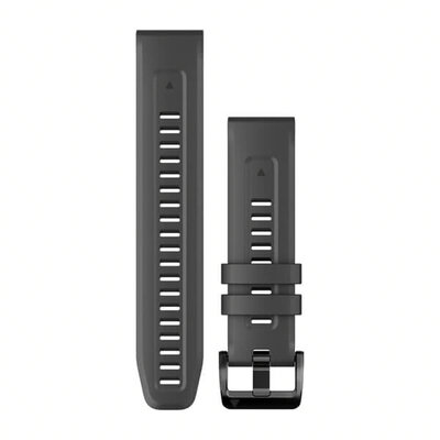Řemínek Garmin QuickFit 22mm, silikonový, grafitový, černá přezka (Fenix 7/6/5, Epix 2 aj.)
