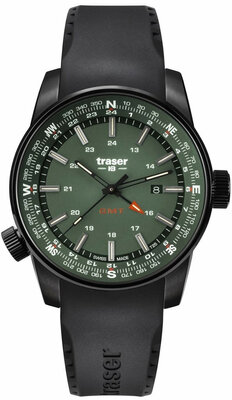 Traser P68 Pathfinder GMT Green s pryžovým řemenem 109744