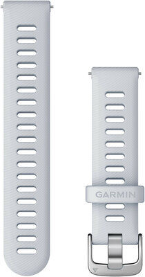 Řemínek Garmin Quick Release 18mm, silikonový, bílý, matně stříbrná přezka (Venu 2S, Vívoactive 4S, Vívomove 3S)
