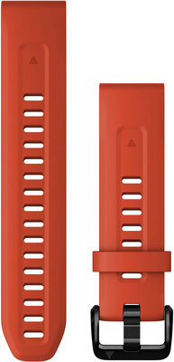 Řemínek Garmin QuickFit 20mm, silikonový, červený, černá přezka (Fenix 7S/6S/5S)
