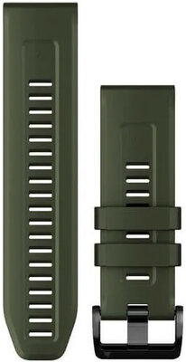 Řemínek Garmin QuickFit 26mm, silikonový, zelený, černá přezka (Fenix 7X/6X/5X, Tactix aj.)