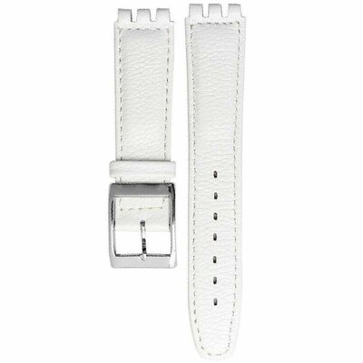 Unisex bílý kožený řemínek pro hodinky Swatch 17mm