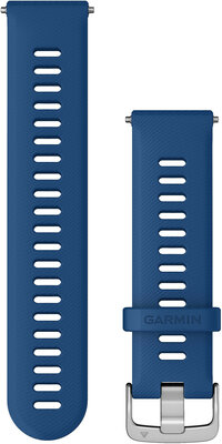 Řemínek Garmin Quick Release 22mm, silikonový, modrý, stříbrná přezka (Venu, Forerunner 255, Vívoactive 4 aj.)