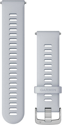 Řemínek Garmin Quick Release 22mm, silikonový, bílý, stříbrná přezka (Venu, Forerunner 255, Vívoactive 4 aj.)