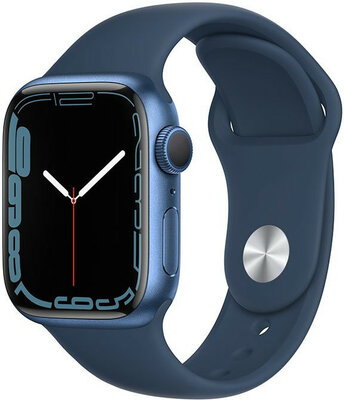 Apple Watch Series 7 GPS, 41mm Blue Aluminium Case / Abyss Blue Sport Band-Regular