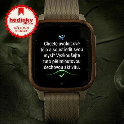 Garmin Venu Sq 2 Music, Peach Gold / Ivory Band