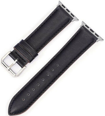 Kožený řemínek Ricardo (pro Apple Watch 38/40/41mm), Black (silver)