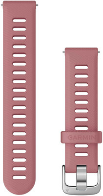 Řemínek Garmin Quick Release 18mm, silikonový, růžový, stříbrná přezka (Venu 2S, Vívoactive 4S, Vívomove 3S)