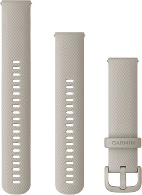 Řemínek Garmin Quick Release 20mm, silikonový, french grey, šedá přezka (Venu, Venu Sq, Venu 2 plus aj.) + prodloužená část