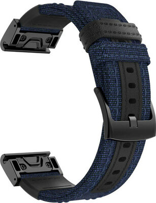 Řemínek QuickFit 22mm, nylonový, modrý, černá přezka (Garmin Fenix 7/6/5, Epix 2, MARQ aj.)