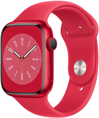 Apple Watch Series 8, GPS, 45mm Pouzdro z hliníku (PRODUCT)RED, pletený navlékací řemínek