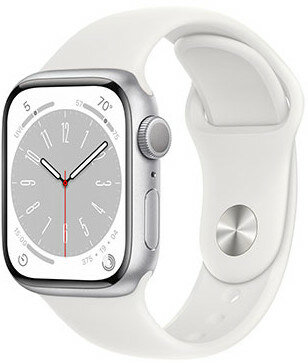 Apple Watch Series 8, GPS, 41mm Pouzdro ze stříbrného hliníku, sportovní řemínek