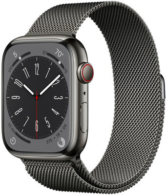 Apple Watch Series 8 GPS + Cellular 45mm Graphite Stainless Steel Case / Graphite Milanese Loop - Regular