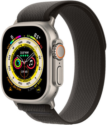 Apple Watch Ultra, GPS + Cellular, 49mm s šedočerným řemínkem "Trail loop" (S/M)