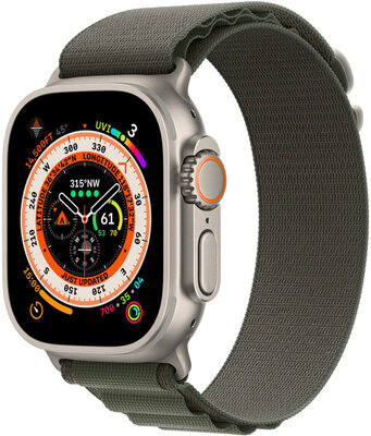 Apple Watch Ultra, GPS + Cellular, 49mm s šedým řemínkem "Alpine loop" (S)