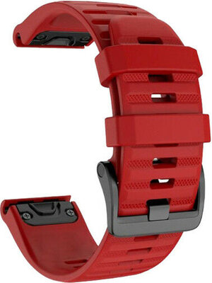 Řemínek QuickFit 22mm, silikonový, tmavě červený, černá spona (Garmin Fenix 7/6/5, Epix 2, MARQ aj.)