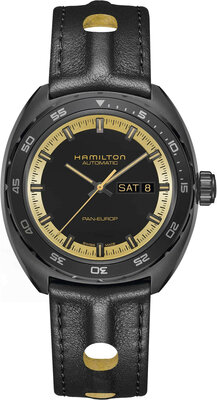 Hamilton American Classic Pan Europ Black & Gold Automatic H35425730 + NATO strap