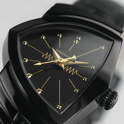 Hamilton Ventura Black & Gold Quartz H24201730