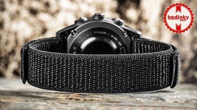 Nylonový řemínek Ricardo Cortina 20mm, Black, provlékací