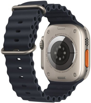 Silikonový řemínek Apple (pro Apple Watch 42/44/45/49mm), modrý, prodloužená část V1