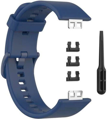 Řemínek pro Huawei Watch Fit, silikonový, modrý + příslušenství na výměnu