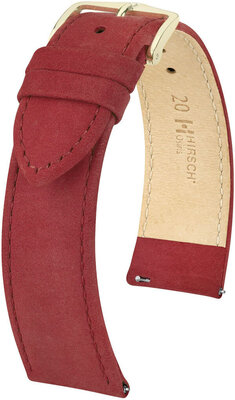 Kožený řemínek Hirsch Osiris Nubuk L 03433061-1, červený, teletina