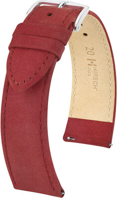 Kožený řemínek Hirsch Osiris Nubuk L 03433061-2, červený, teletina