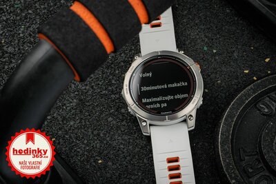 Garmin Fenix 7 PRO Sapphire Solar Silver Titanium / Orange Silicone Band