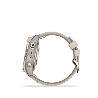 Garmin Fenix 7S PRO Sapphire Solar Soft Gold / Limestone Leather Band (Premium) (+ náhradní řemínek)