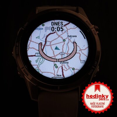 Garmin Fenix 7S PRO Sapphire Solar Soft Gold / Limestone Leather Band (Premium) (+ náhradní řemínek)