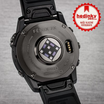 Garmin Fenix 7X Pro Sapphire Solar Gray DLC Titanium / Black Silicone Band