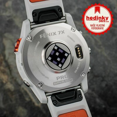 Garmin Fenix 7X PRO Sapphire Solar Silver Titanium / Orange Silicone Band