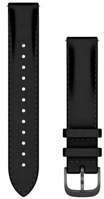 Kožený řemínek Garmin 18mm (pro Venu 2S, Vívoactive 4S, Forerunner 265S, Venu 3S aj.), černý, Quick Release, 010-12932-61