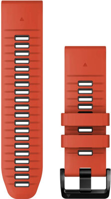 Řemínek Garmin QuickFit 26mm, silikonový, červený / černý, černá přezka (Fenix 7X/6X/5X, Tactix aj.)