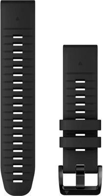 Řemínek Garmin QuickFit 22mm, silikonový, černý, černá přezka (Fenix 7/6/5, Epix 2 aj.)