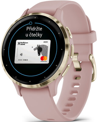 Garmin Venu 3S Cream Gold / Dust Rose, Silicone Band